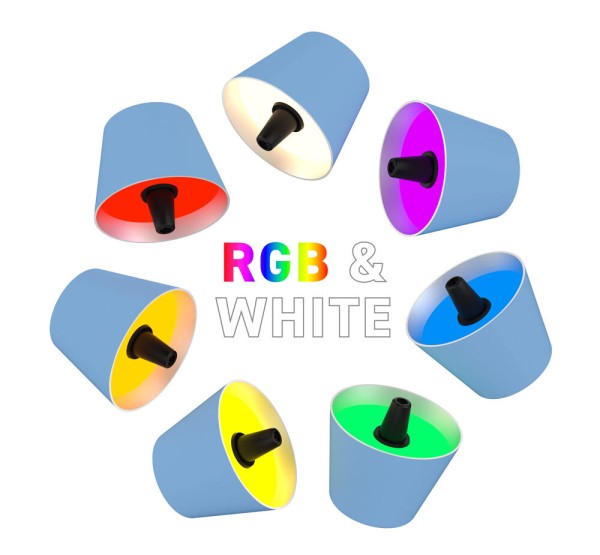 Sompex Flaschenleuchte TOP 2.0 Blau LED RGBW mit Akku