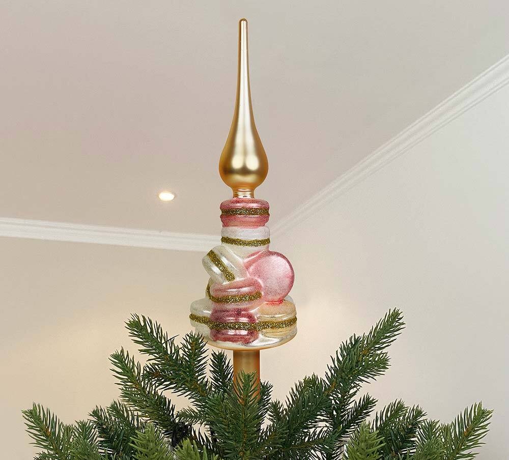 Decoris Weihnachtsbaumspitze – Rosa Schneeflocke Mit Glitzer, Bruchsicher, Ca. 20,5 Cm