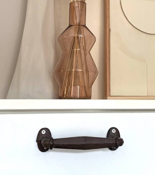 Rustikaler Griff Schubladengriff Möbelgriff Gusseisen Antik-Braun 17cm