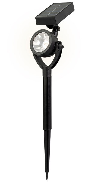 Solar Gartenstrahler LED Schwarz Solarleuchte Gartenleuchte Beleuchtung 34cm
