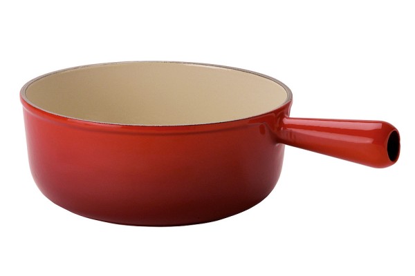 Le Creuset Caquelon Schwenkkasserolle Fonduetopf Gusseisen Kirschrot 18cm
