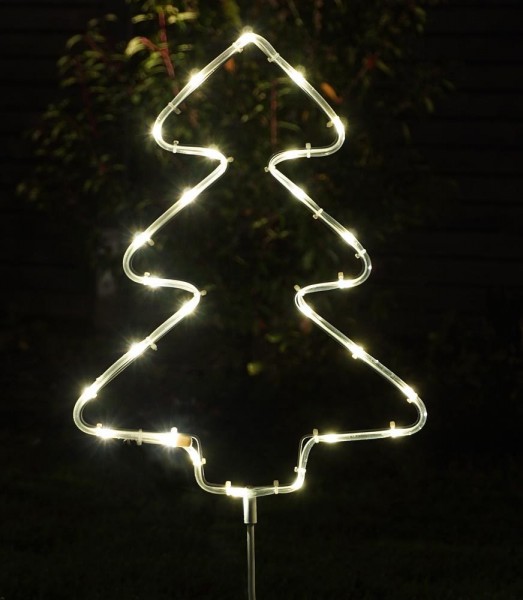 LED Gartenstecker Weihnachtsbaum beleuchtet Weihnachten Tanne Batterie Timer