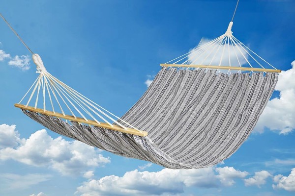 Hängematte XL Outdoor Camping Stabhängematte Boho Breit Garten 150x200cm