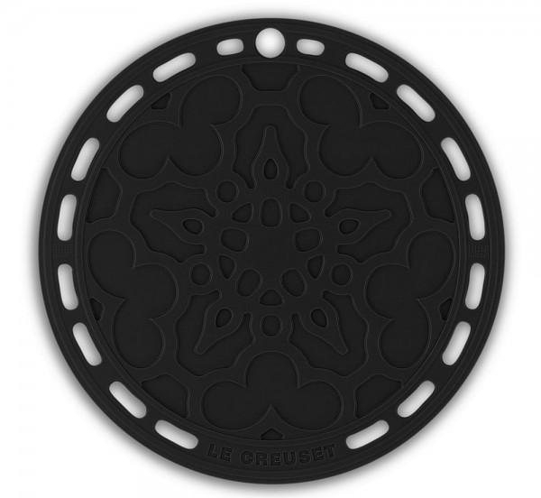 Le Creuset Silikon Untersetzer Tradition Rund Schwarz 20cm