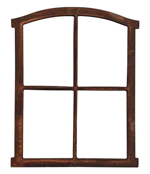Stallfenster Gusseisen Antik-Stil Rostig Rundbogen Eisenfenster Landhaus 63cm