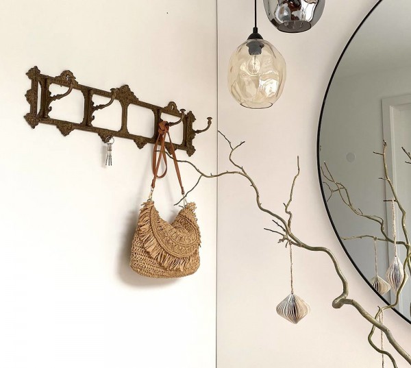 Wandgarderobe Nostalgie 4 bewegliche Haken Gusseisen Braun Antik-Stil Vintage