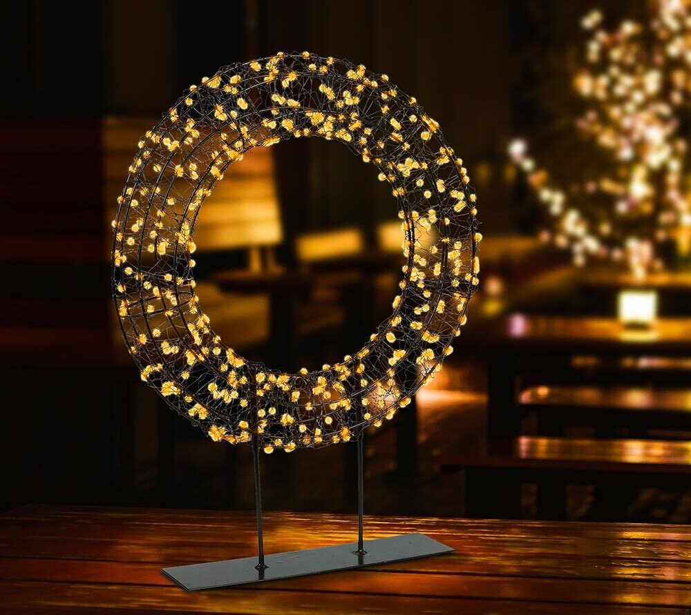 Lichtkranz Beleuchtet Ständer Weihnachten Metall Lichterkranz Stecker Timer Outdoor