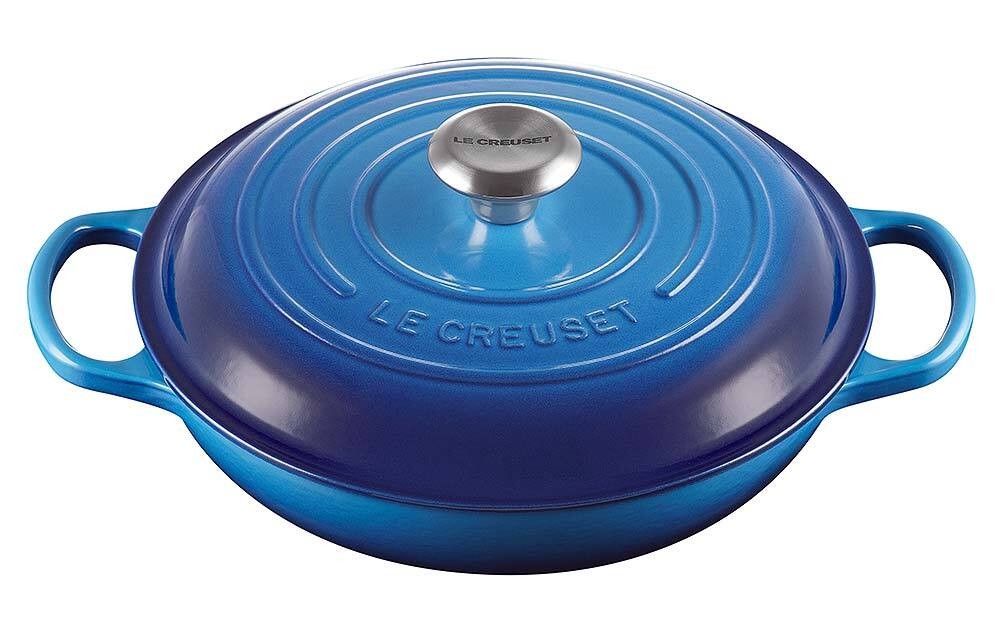 Le Creuset Gourmet-Profitopf Signature Gusseisen Azure Blau 30cm