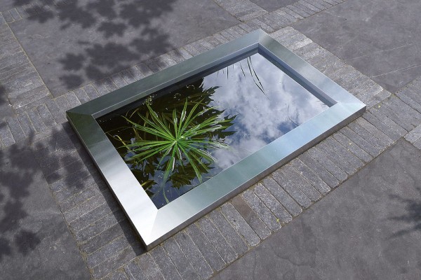 Ubbink Fertigteich-SET Teichbecken QUADRA C3 365L + Edelstahlrahmen InoxFrame