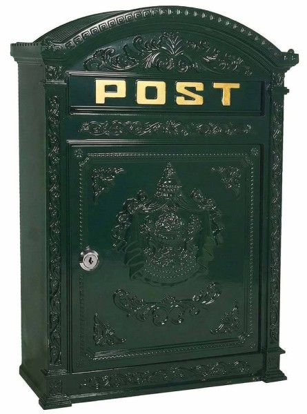 Briefkasten POST Landhausstil Grün Wandbriefkasten Metall Antik-Stil