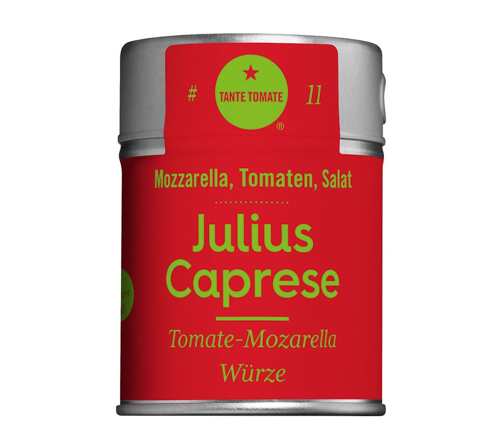 Tante Tomate - Julius Caprese - Tomate-Mozzarella Würze - Gewürzmischung 50g Tante Tomate - Julius Caprese - Tomate-Mozzarella Würze - Gewürzmischung 50g