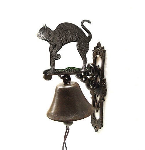 Nostalgische Türglocke Glocke Gusseisen Katze 45cm