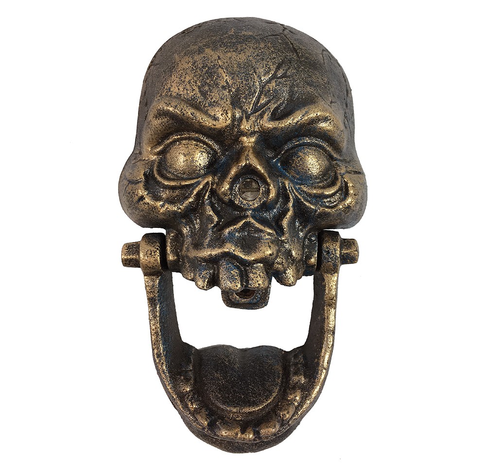 Türklopfer Totenkopf Gothik Gusseisen Schädel Antik-Stil Skull Halloween