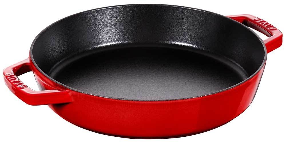 Staub Bratpfanne mit 2 Griffen Rund Gusseisen Kirschrot