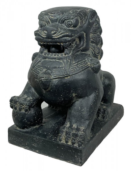 Chinesische Tempellöwen 2 Stück Wächterlöwen Statue Fu Hunde Steinlöwe Steinguss 40cm