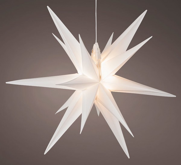 3D Leuchtstern Weiß Weihnachtsstern LED Beleuchtet Timer Innen und Außen 30cm