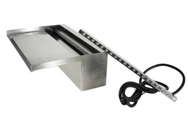 Ubbink Niagara 90 LED Wall Wasserfall Element Edelstahl Beleuchtet