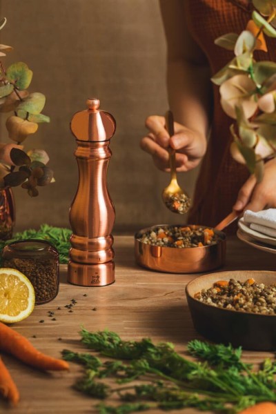 Peugeot Paris Chef Kupfer Pfeffermühle Edelstahl verkupfert U-Select 22cm