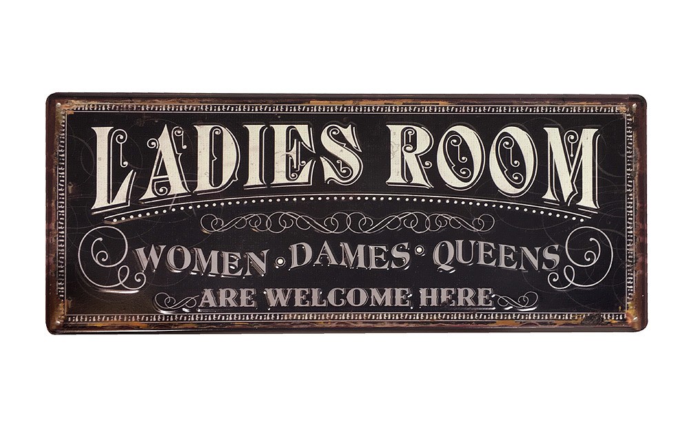 Blechschild LADIES ROOM Toilettenschild Damen-WC Vintage Geprägt 20x50cm