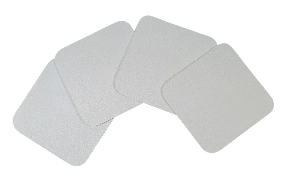 ASA Untersetzer Coaster quadratisch 4er Set white Country weiß 10 x 10 cm