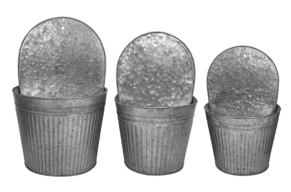 Hängetopf Zink 3 Stück Wand Topf Pflanzgefäß Wandmontage Blumentopf Set
