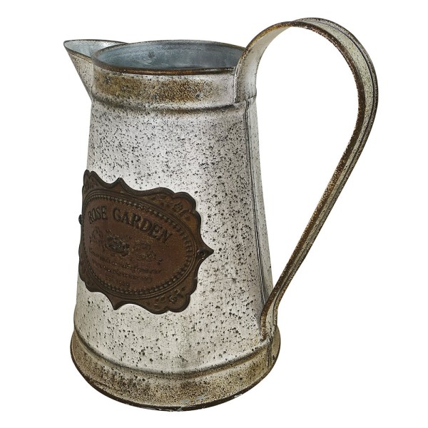 Deko Krug Zink Zinkkrug Rose Garden Gießkanne Wasserkrug Shabby Antik-Stil 20cm
