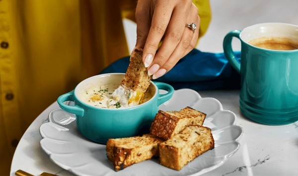 Le Creuset Mini Cocotte Steinzeug Bleu Riviera Blau 10X5cm