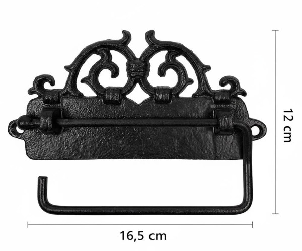 Toilettenpapierhalter Gusseisen Schwarz Vintage Klorollenhalter Antik-Stil