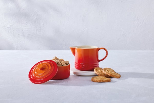 Le Creuset Zucker und Milch Set Steinzeug Ofenrot