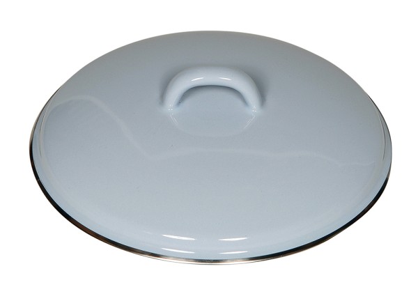 Riess Deckel Emaille Pastell Blau mit Chromrand 24cm