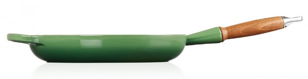 Le Creuset Bratpfanne mit Holzgriff Signature Gusseisen Bamboo Green 28cm