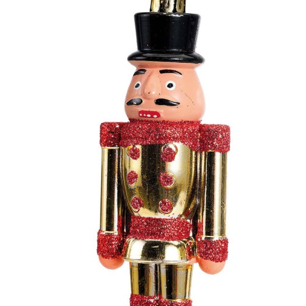 Christbaumschmuck Nußknacker 2 Stück Nussknacker Husar Rot Gold Weihnachten