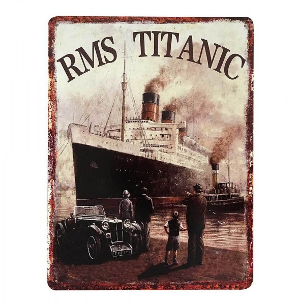 Blechschild R.M.S. TITANIC 1912 Vintage Dekoschild Nostalgie Antik-Stil 40x30cm