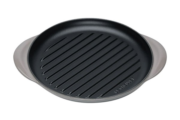 Le Creuset Grillplatte Rund Gusseisen Flint Grau 25cm
