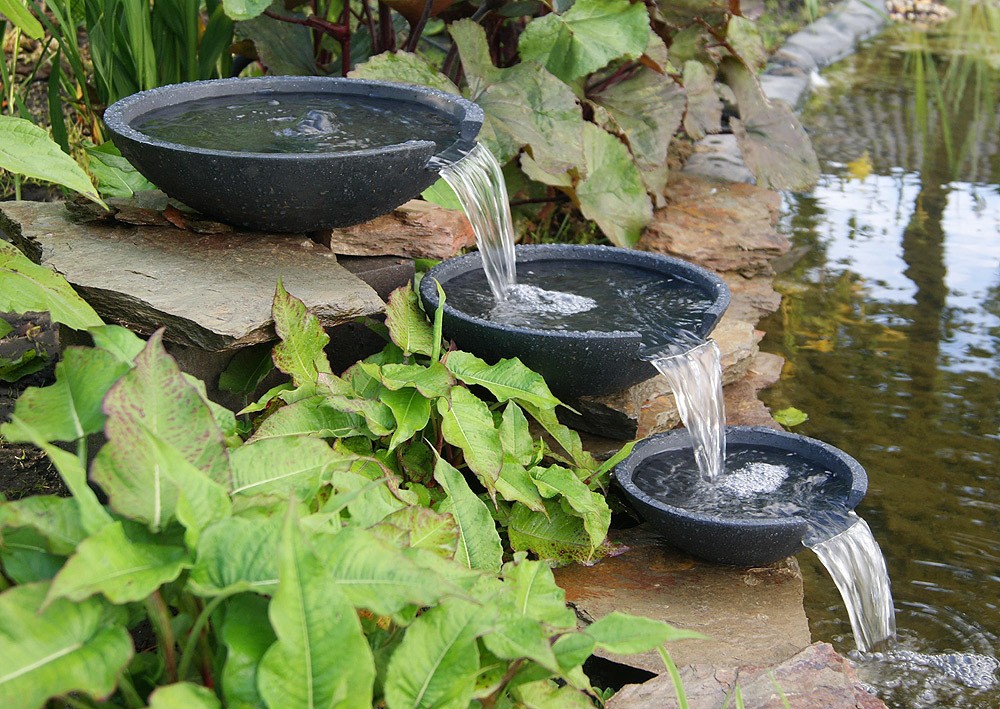 Ubbink AcquaArte Mistaya 3 Wasserfallschalen Gartenbrunnen Set