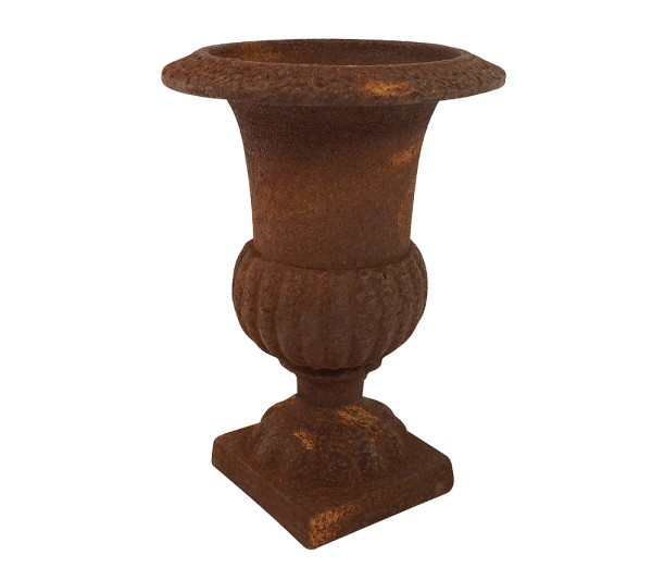 Französische Louvre Vase Amphore Gusseisen Schwer Antik-Stil Edel- Rostig 20 cm