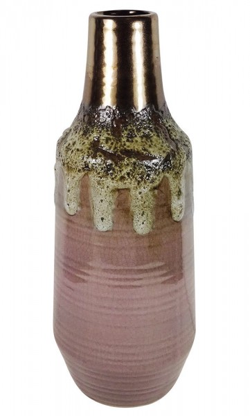 Bodenvase Keramik Altrosa Braun Handgefertigt Vase Flaschenform Vintage 40cm