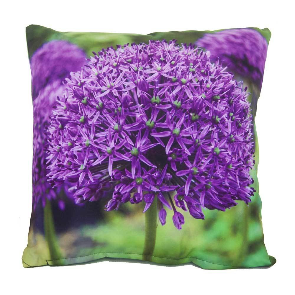 Outdoor Kissen Allium Lila Blume Gartenkissen Wasserabweisend 40 x 40 cm