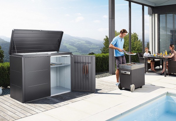 Biohort Highboard 160 Aufbewahrungsbox 160x70x118cm Dunkelgrau-Metallic