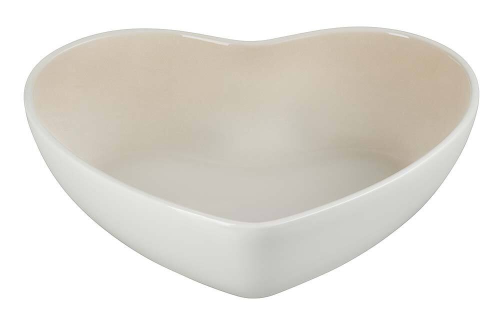 Le Creuset Servierschale Herzform Steinzeug Meringue 30cm