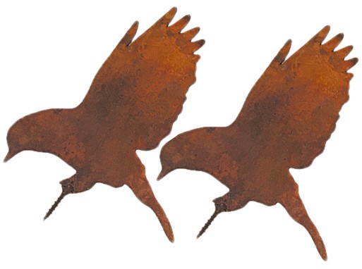 Edelrost Vogel zum Schrauben 2 Stück Landend Rost 15cm Edelrost Vogel zum Schrauben 2 Stück Landend Rost 15cm