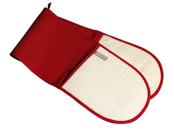 Le Creuset Doppel-Handschuh Textil Kirschrot