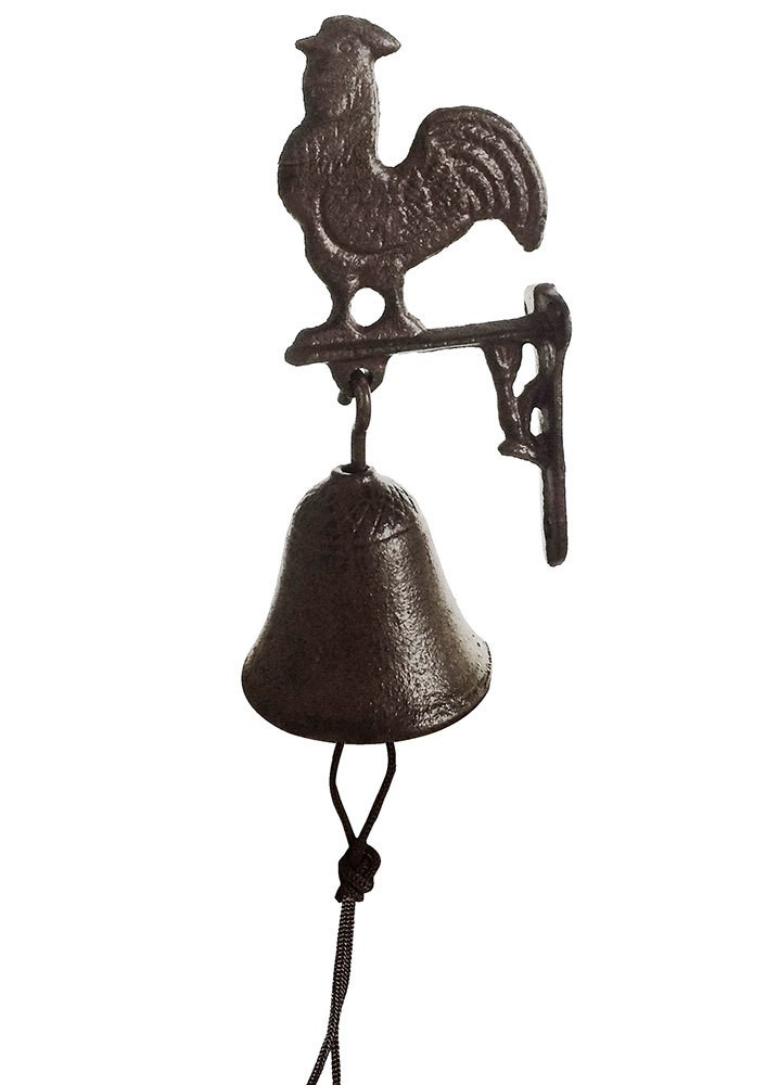 Türglocke Hahn Glocke Landhausstil Gusseisen Rustikal Antik-Stil Braun