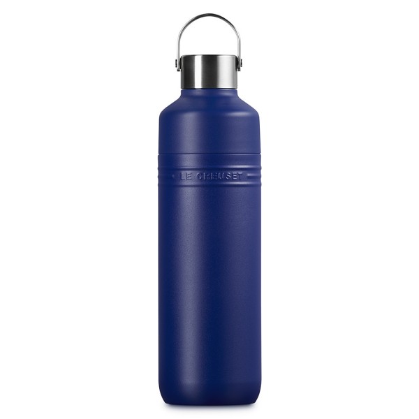 Le Creuset Trinkflasche On The Go Edelstahl Isolierflasche Azure Blau