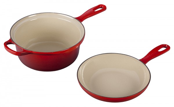 Le Creuset Marmitout 2 in 1 Gusseisen Kirschrot 22cm