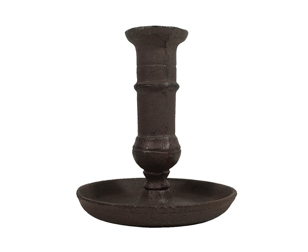Kerzenhalter Gusseisen Braun Biedermeier Kerzenständer Antik-Stil 14cm