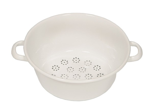 Riess Gemüsesieb Emaille Seiher Weiß 26cm