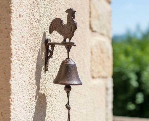 Türglocke Hahn Glocke Landhausstil Gusseisen Rustikal Antik-Stil Braun