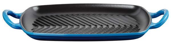 Le Creuset Rechteckige Grillplatte Signature Gusseisen Azure Blau 30cm