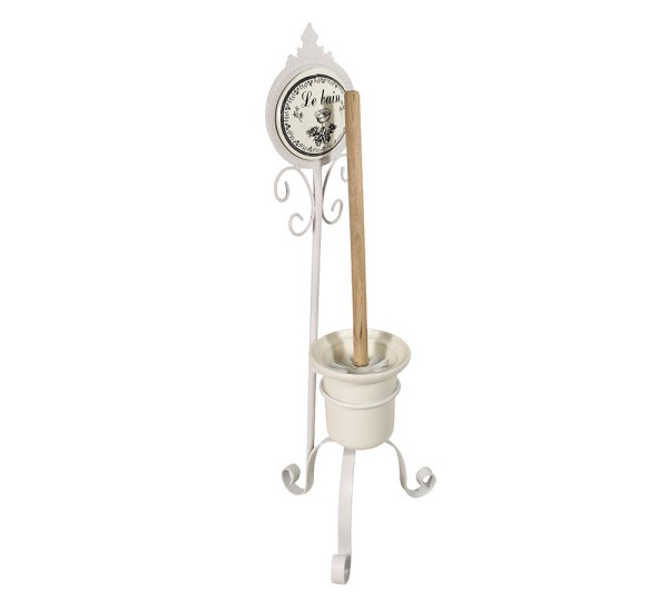 Toilettenbürstenhalter LE BAIN Klobürstenhalter Nostalgie mit Bürste Eisen Weiß